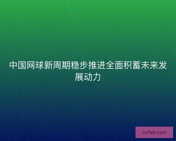 中国网球新周期稳步推进全面积蓄未来发展动力